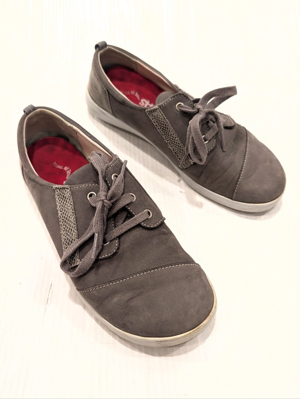 SAS Women's Grey Casual Lace-Up Sneakers Size 8